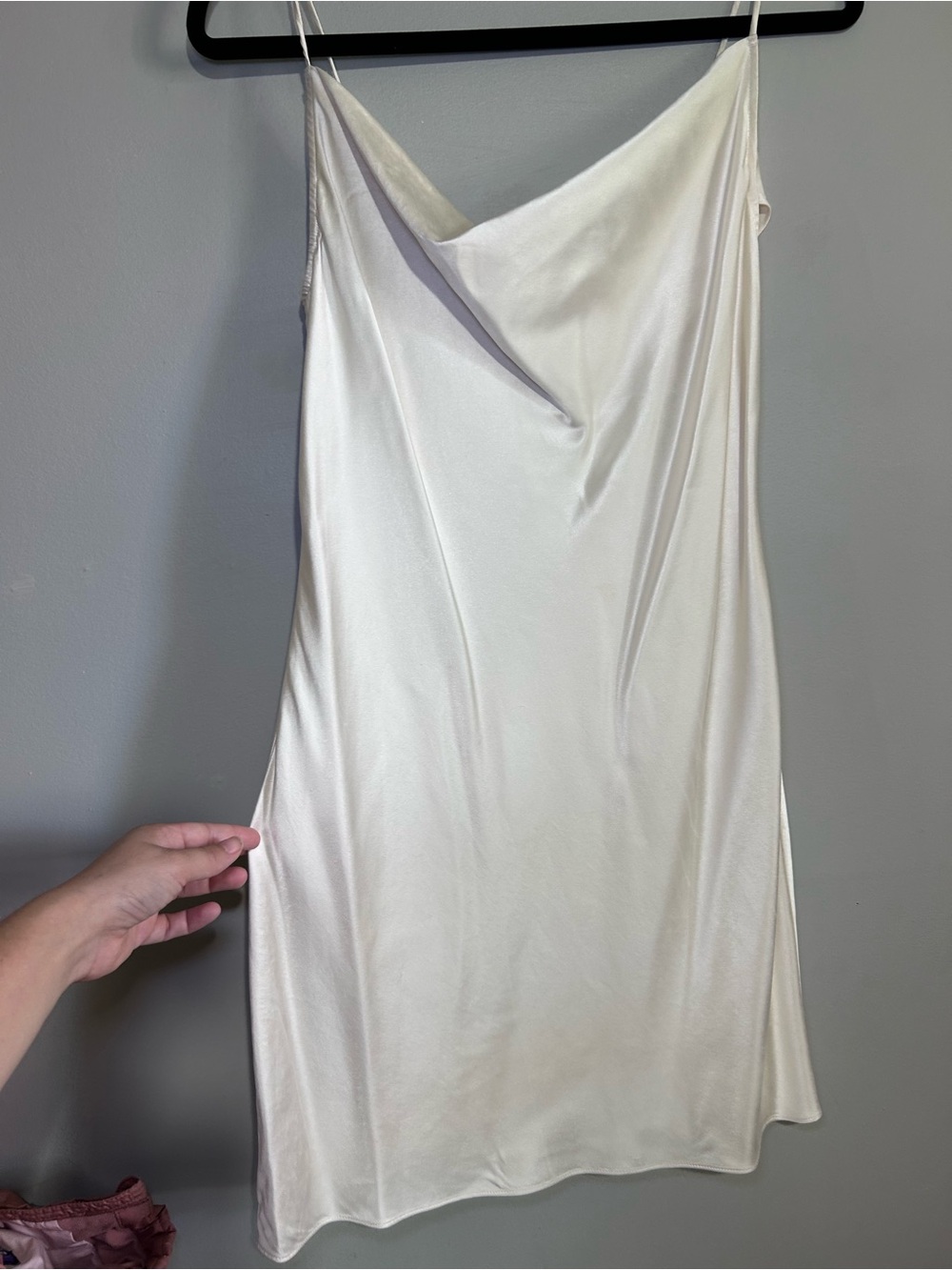 Fleur du Mal Ivory 100% Silk Cowl Neck Slip Dress Size M